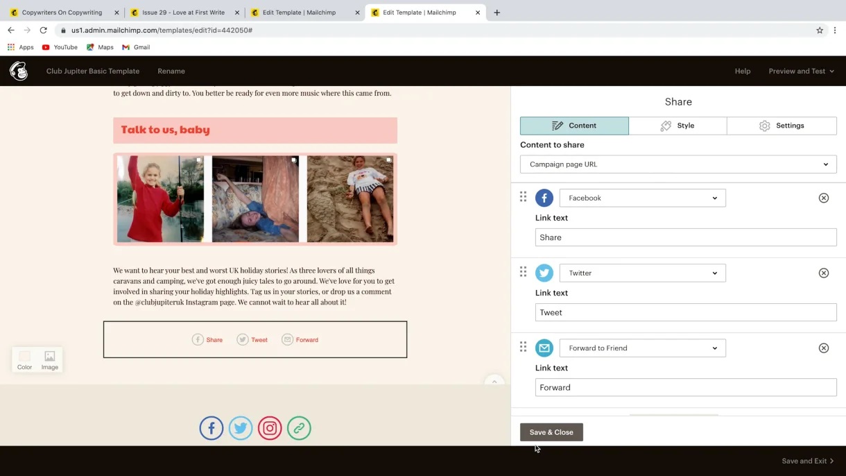 Agrega CTAs a tu newsletter