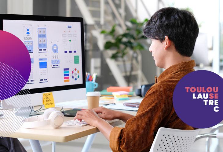 hombre computadora diseño ux