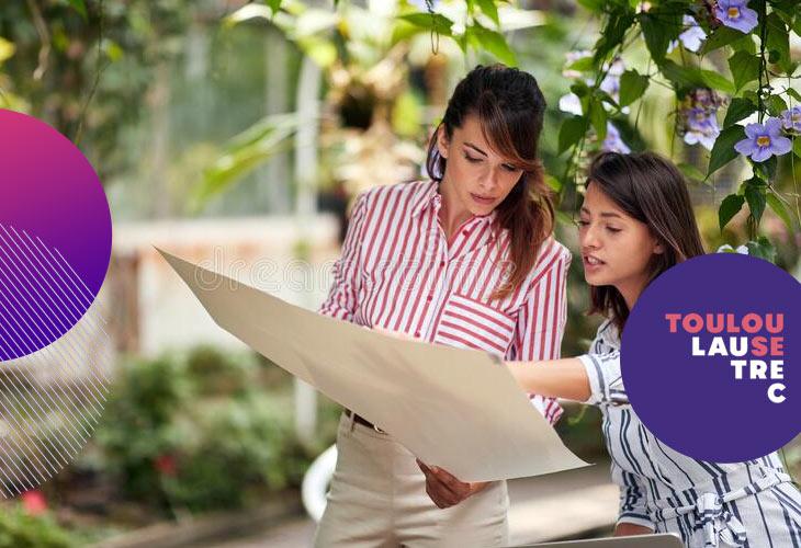 mujeres plantas plano paisajismo
