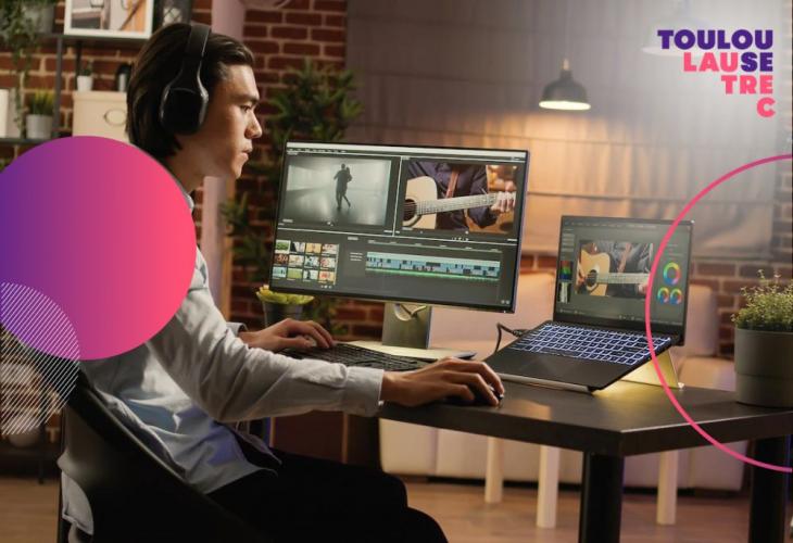 joven-editando-videos-computadora joven editando videos computadora